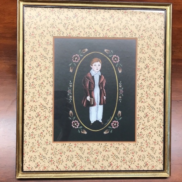 Vintage Primitive Print Victorian Boy Arlene B. Kaminsky - Picture 4 of 4